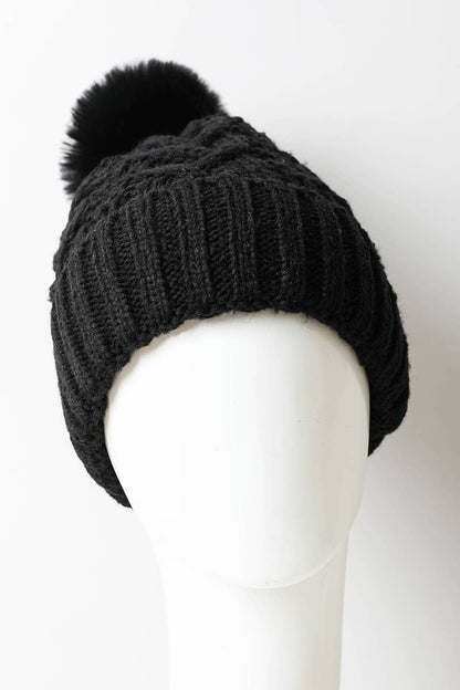 Thermal Lining Cable Knit Beanie