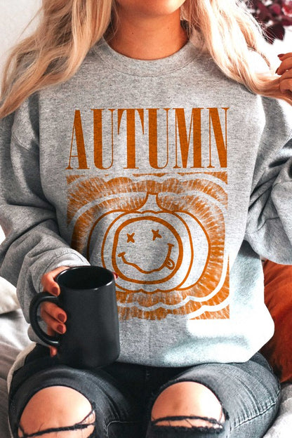 AUTUMN HAPPY FACE GRAPHIC SWEATSHIRT