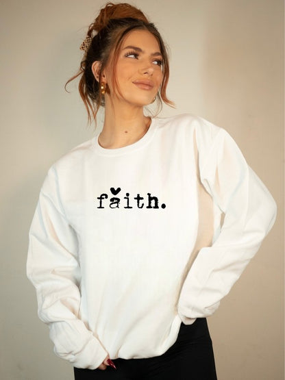 Faith Heart Cozy Crewneck Sweatshirt