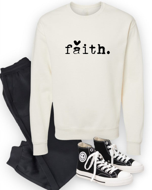 Faith Heart Cozy Crewneck Sweatshirt