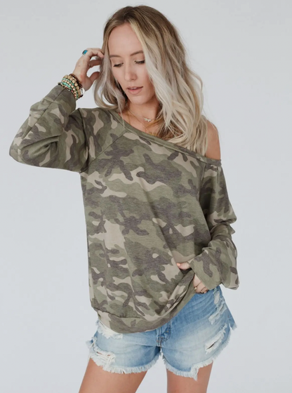 Subtle Hints Pullover - Camo Green