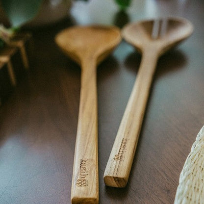 Teak Wood Salad Spoon and Fork Set