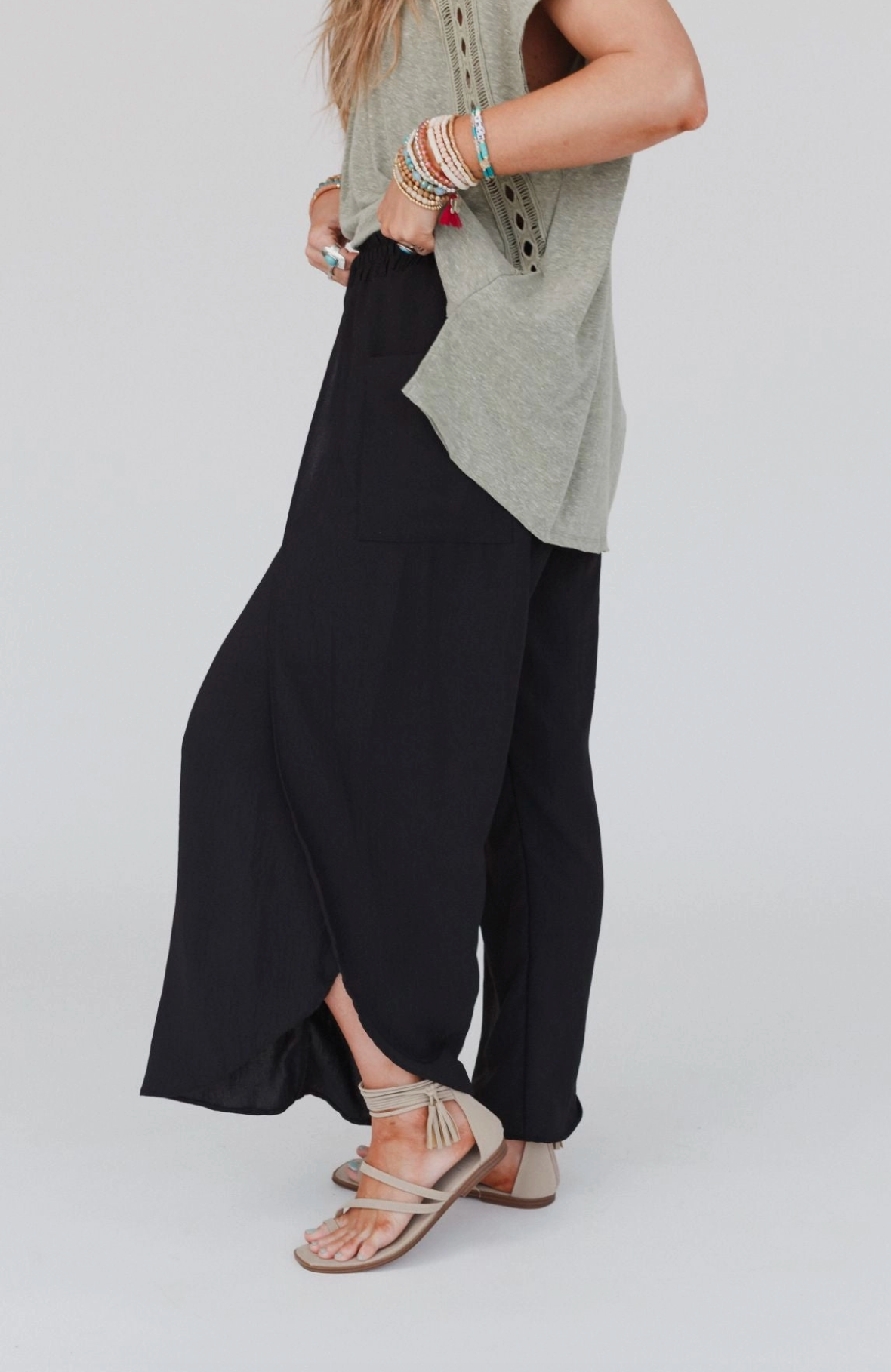 Stasia Solid Drawstring Tulip Pants