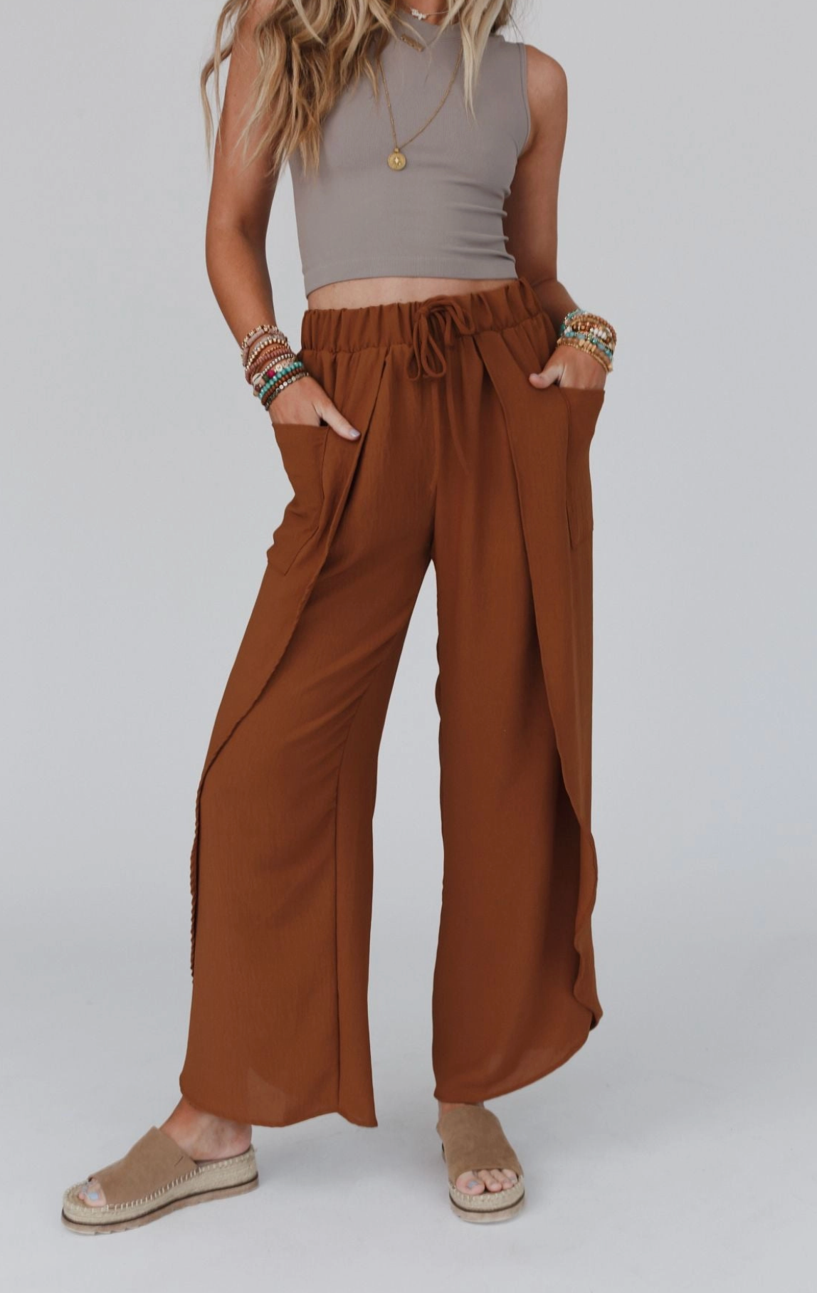 Stasia Solid Drawstring Tulip Pants